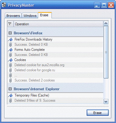 Privacy Master screenshot Privacy Master screenshot